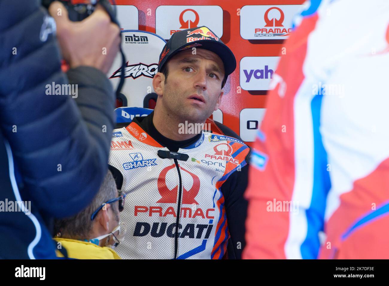 ©PHOTOPQR/Ouest FRANCE/Daniel FOURAY ; le Mans ; 15/05/2021 ; Sport . Motocyclisme . Vitesse . Championnat du monde . Grand prix de France moto . Le Mans . Catégorie MotoGP . 05 . Johann Zarco . Ducati . Course PRAMAC . France . Photo Daniel Fouray . Banque D'Images