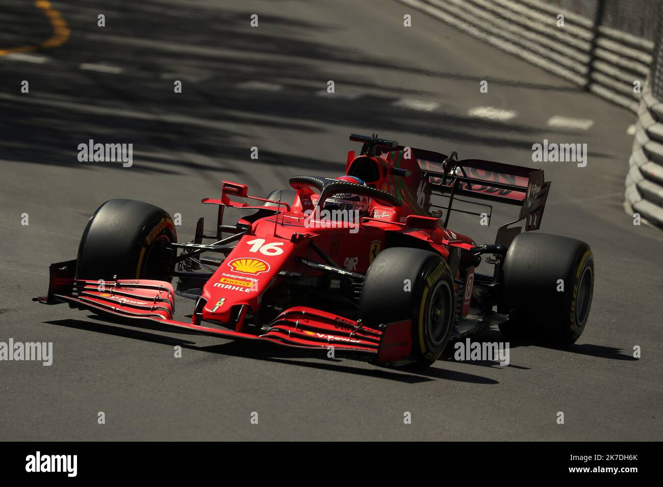 ©PHOTOPQR/NICE MATIN/Jean François Ottonello ; Monaco ; 20/05/2021 ; OTTONELLO JEAN-FRANÇOIS - jeudi 20 mai 2021 à Monaco - 78ème Grand Prix de Monaco 2021 - essai libres - Formule 1 - 16 Charles Leclerc / Scuderia Ferrari Mission Winnow 20 mai 2021 essais sur le GP de Monaco F1 Banque D'Images
