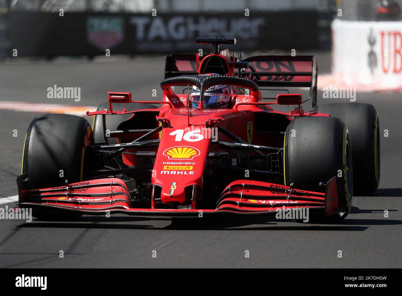 ©PHOTOPQR/NICE MATIN/Jean François Ottonello ; Monaco ; 20/05/2021 ; OTTONELLO JEAN-FRANÇOIS - jeudi 20 mai 2021 à Monaco - 78ème Grand Prix de Monaco 2021 - essai libres - Formule 1 - 16 Charles Leclerc (mon) / Ferrari Scuderia Mission Winnow 20 mai 2021 tests - Monaco F1 GP Banque D'Images