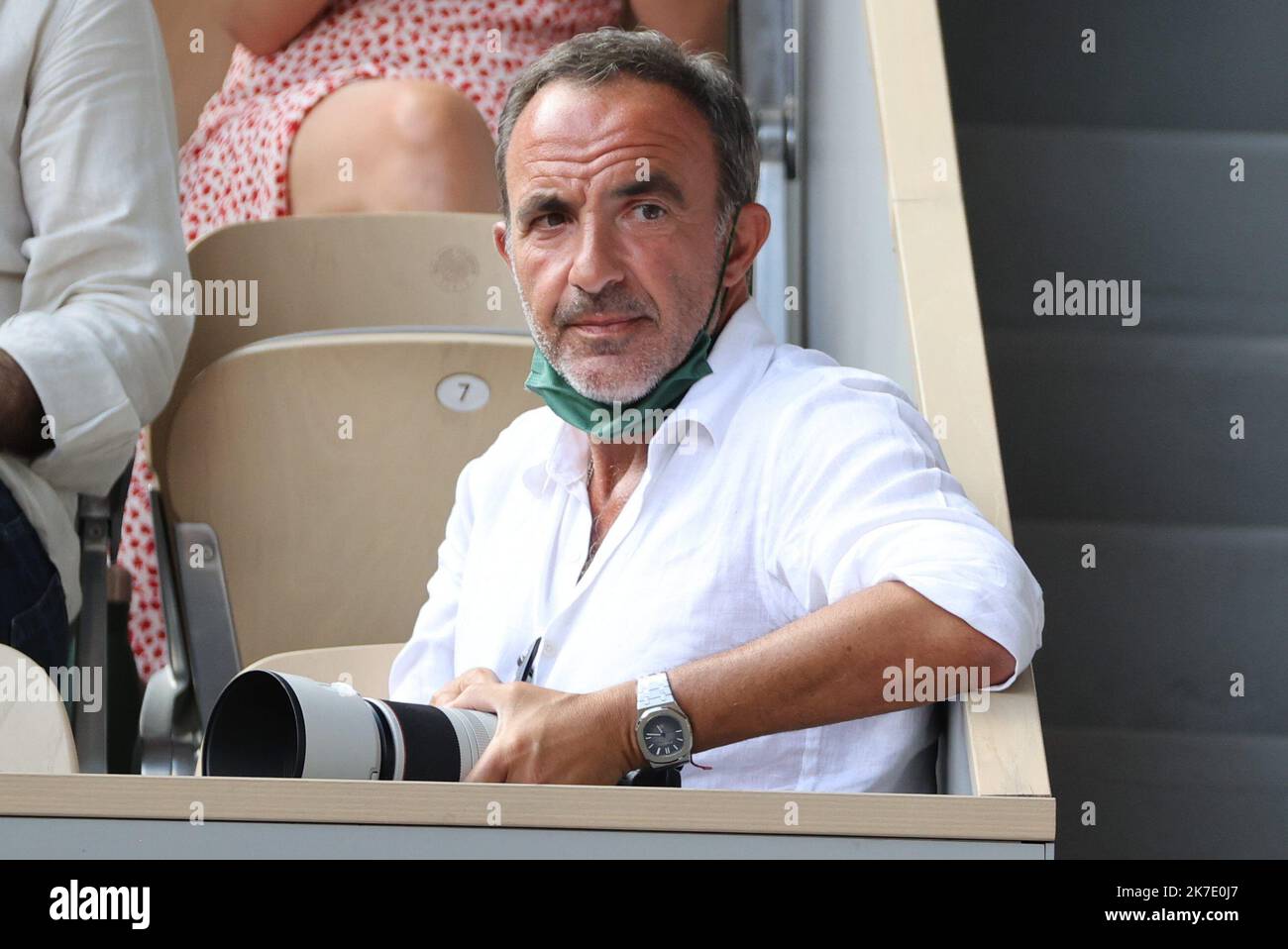 ©PHOTOPQR/LE PARISIEN/ARNAUD JOURNOIS ; PARIS ; 11/06/2021 ; INTERNATIONAUX DE FRANCE DE TENNIS DE ROLAND GARROS 2021 / DEMI FINALE / STEFANOS TSITSIPAS VS ALEXANDER ZVEREV / NIKOS ALIAGAS PHOTOGRAPHIE TSITSIPAS Banque D'Images