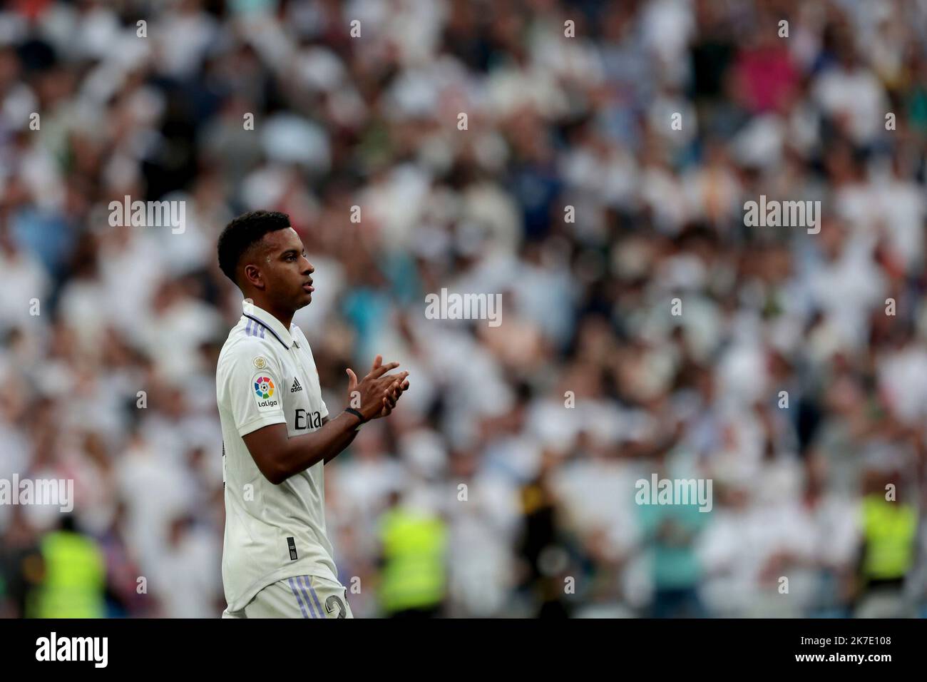 Madrid, espagnol. 16th octobre 2022. Madrid Espagne; 10.16.2022.- Rodrygo. Real Madrid contre Barcelone match de la Ligue espagnole de football le jour de match 9 au stade Santiago Bernabeu dans la capitale du Royaume d'Espagne. Note finale 3-1 buts Real Madrid Karim benzema 12  Federico Valverde 35  et Rodrygo va 90  1 but Barcelona Ferran torres 83  Credit: Juan carlos Rojas/dpa/Alamy Live News Banque D'Images