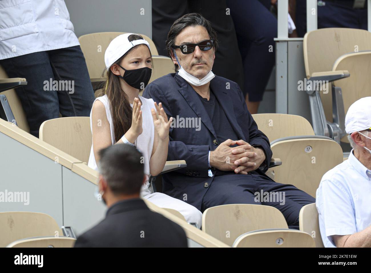 ©Sébastien Muylaert/MAXPPP - Yvan Attal participe à l'Open de France 2021 à Roland Garros à Paris. 12.06.2021 Banque D'Images