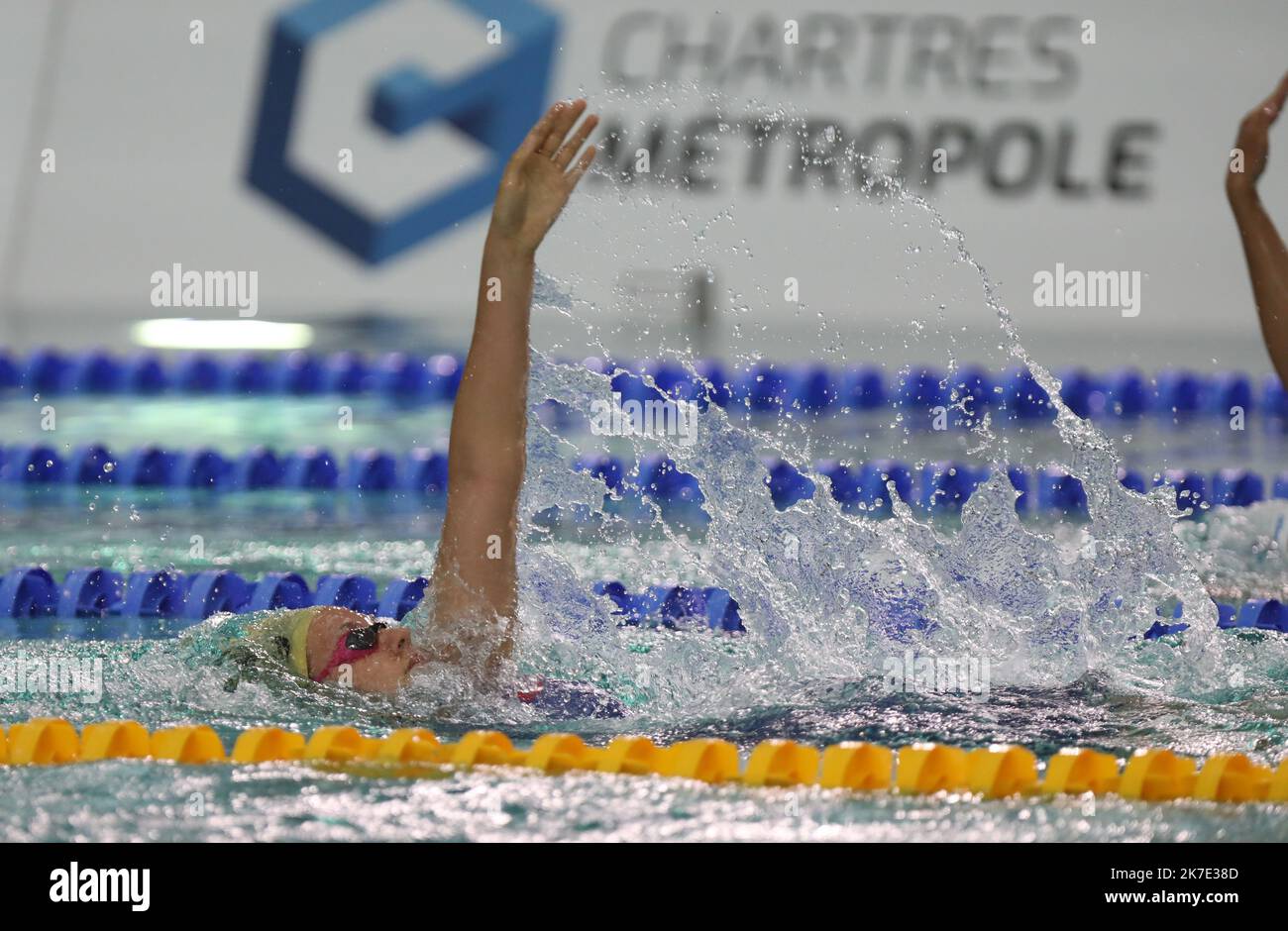 ©PHOTOPQR/LE COURRIER PICARD/HASLIN ; Chartres ; 17/06/2021 ; 17/06/21 Championnats de France de création grand bassin à Chartres Léa Musser (Molsheim) 400m 4 nages photo Fred HASLIN - 2021/06/17. Championnats de natation français Banque D'Images