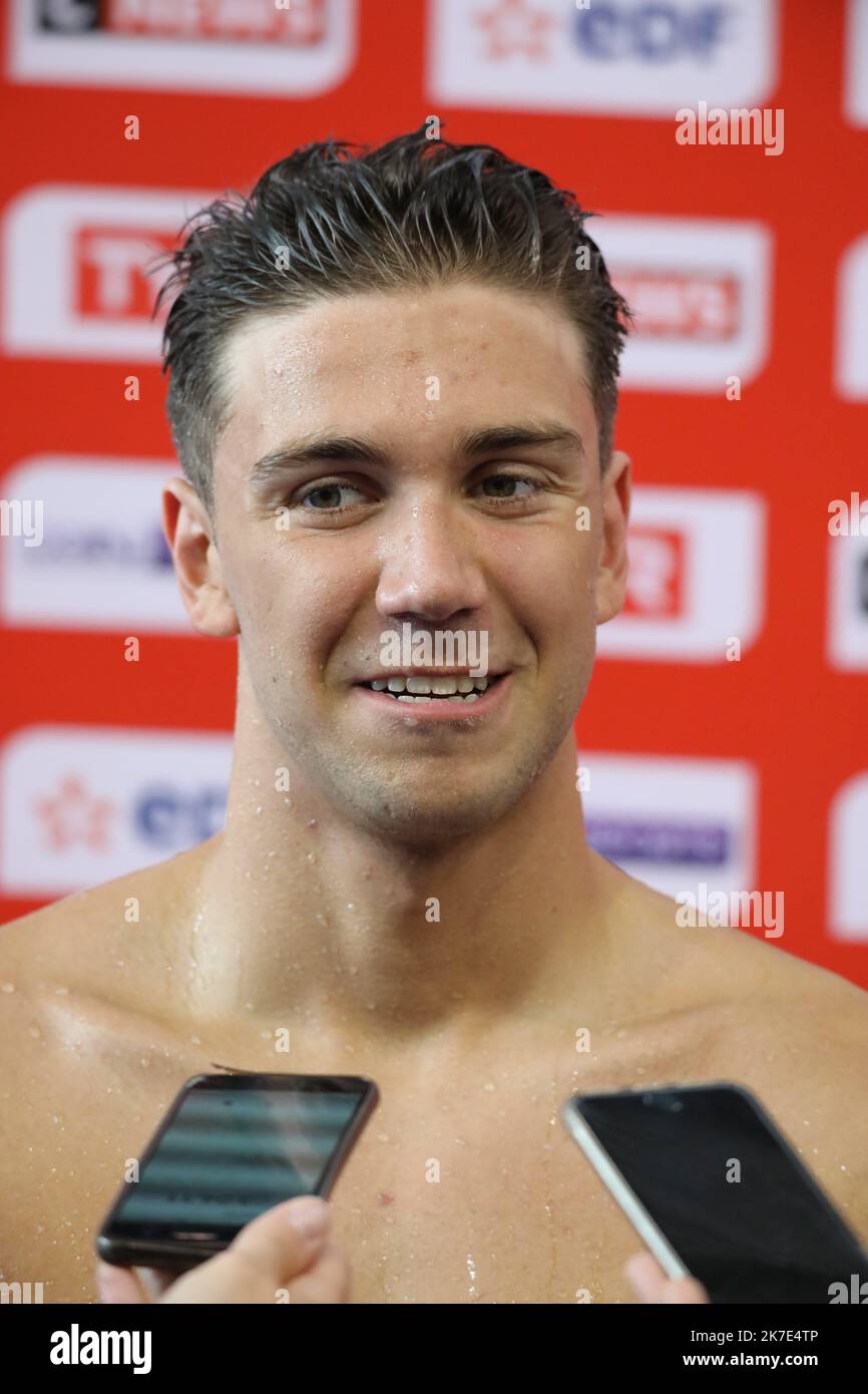 ©PHOTOPQR/LE COURRIER PICARD/HASLIN ; Chartres ; 16/06/2021 ; 16/06/21 Championnat de France de création grand bassin à Chartres Mewen Tomac (Amiens) champion de France du 100m dos et qualifié pour les Jeux Olympiques de Tokyo photo Fred HASLIN - Championnat de natation français Banque D'Images