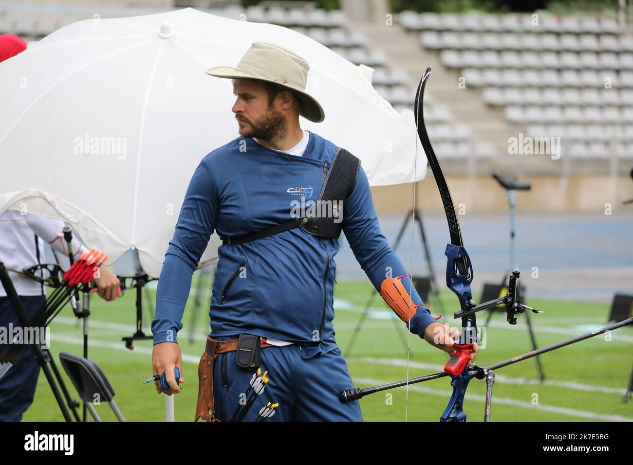 ©PHOTOPQR/LE COURRIER PICARD/HASLIN ; Chartres ; 22/06/2021 ; 22/06/21 coupe du monde de tir à l'Arc à Paris Stade Charlety Jean Charles VALLADONT photo Fred HASLIN - Paris, France, juin 22nd Championnat du monde de tir à l'arc Banque D'Images