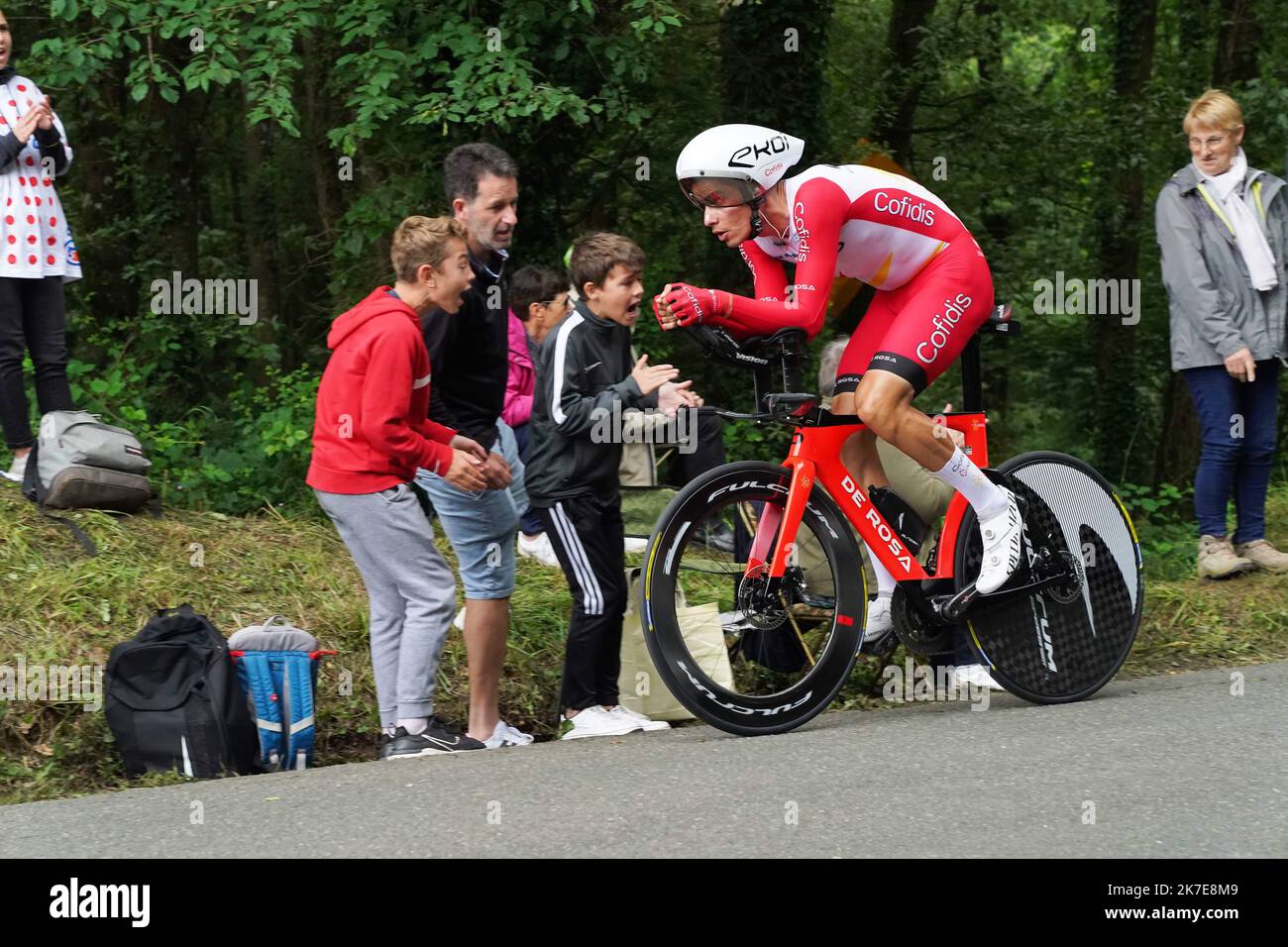 ©PHOTOPQR/OUEST FRANCE/Eddy LEMAISTRE ; CHANGE ; 30/06/2021 ; Tour de France 2021 - 5ème étape de l'étape Contre la tre entre Changé et Laval - Anthony Perez (Cofidis) - 2021 étape du Tour de France 5 procès temps 30 juin 2021 Banque D'Images