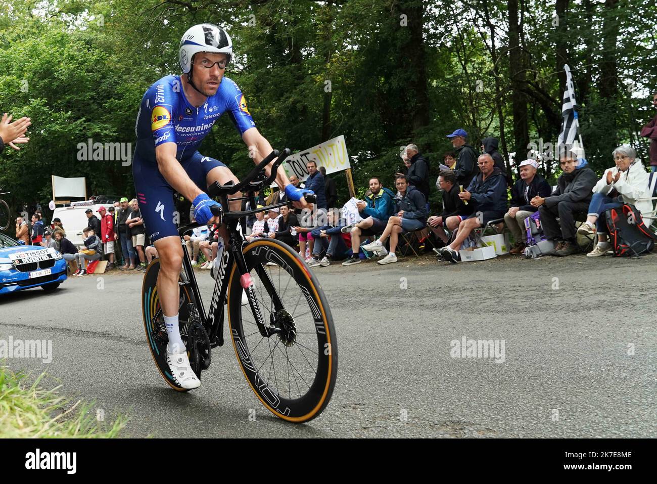 ©PHOTOPQR/OUEST FRANCE/Eddy LEMAISTRE ; CHANGE ; 30/06/2021 ; Tour de France 2021 - 5ème étape de l'étape Contre la tre entre Changé et Laval - Dries Devenyns (Deceunink) - 2021 Tour de France étape 5 essai temps 30 juin 2021 Banque D'Images