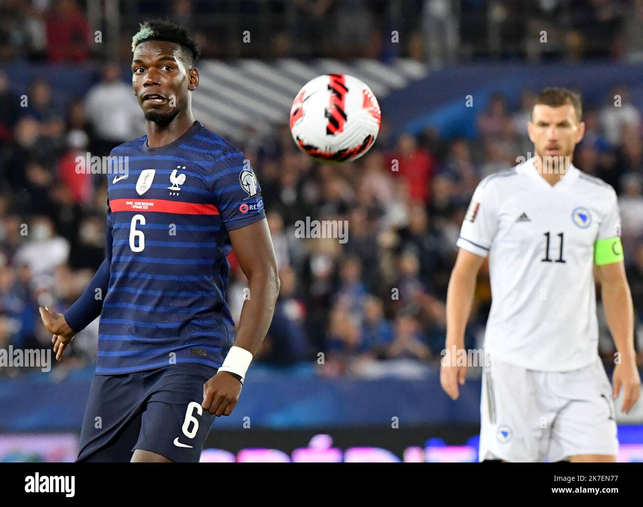 ©PHOTOPQR/DNA/Laurent REA ; Strasbourg ; 01/09/2021 ; Paul Pogba lors du match de football entre la France et la Bornie, à Strasbourg le 1er septembre 2021. Banque D'Images