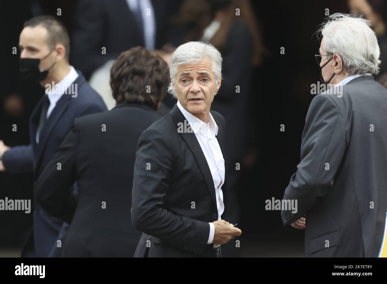 ©Sébastien Muylaert/MAXPPP - producteur et animateur de télévision français Cyril Viguie arrive pour la cérémonie funéraire du regretté acteur français Jean-Paul Belmondo à l'église Saint-Germain-des-Prés à Paris, en France. Belmondo est décédé le 06 septembre 2021 à l'âge de 88 ans. 10.09.2021 Banque D'Images