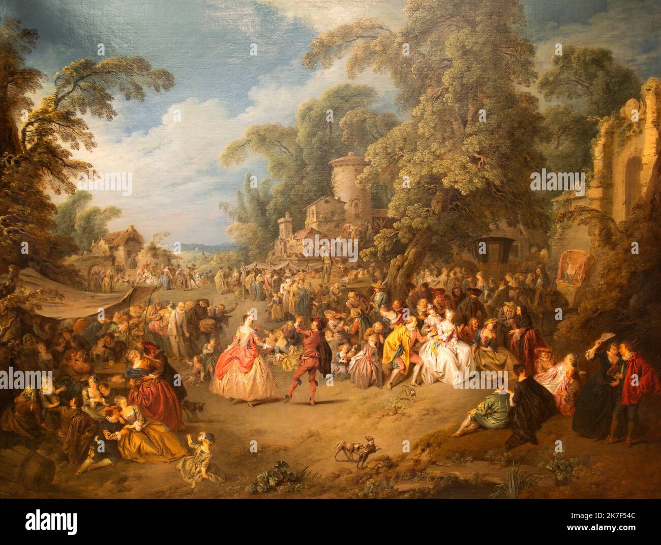 ©Active Museu/MAXPPP - ActiveMuseum 0000697.jpg / la Fete a Bezons, 1730 - Jean Baptiste Joseph Pater 1730 - / Jean-Baptiste Joseph Pater / peinture Active Museum / le Pictorium Blue Sky ,Celebration (fête) ,danse ,danse ,Robe ,horizontal ,Homme Baptiste ,noblesse ,style rococo ,arbre ,femme ,Bézons ,Europe ,France ,Ile-de-France (région) ,Val-d'Oise ,Jean-d'Europe occidentale ,peinture ,Jean-Baptiste ,18th , Jean-Pater ,Jean-Baptiste Banque D'Images