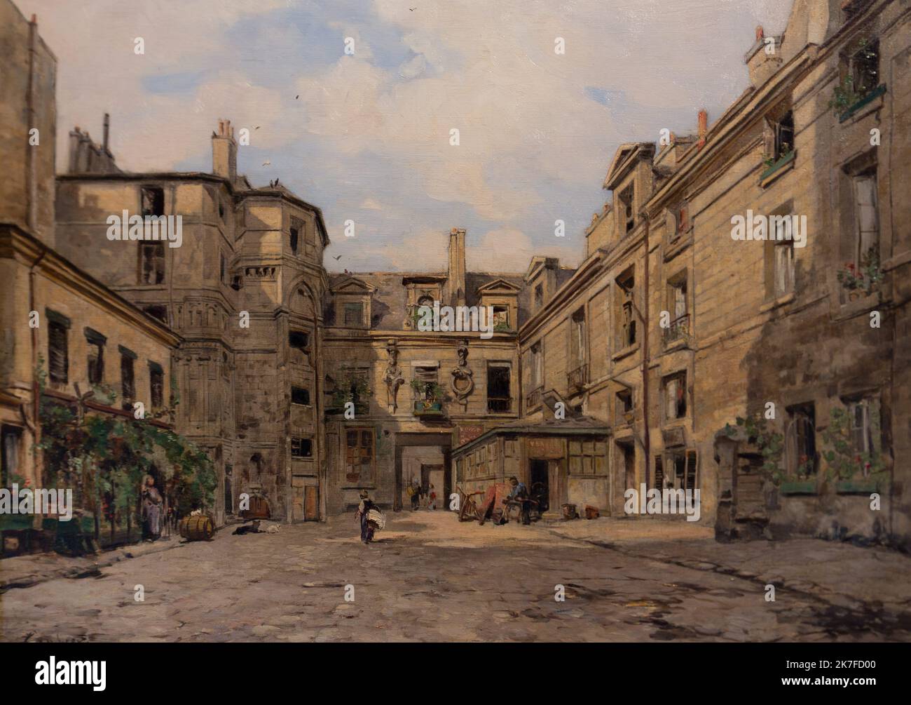 ©Active Museu/MAXPPP - ActiveMuseum 0006403.jpg / le passage de Charlemagne 1887 - / Emmanuel-Maurice Lansyer / Musée actif de la peinture / le Pictorium ciel bleu ,Bâtiment () ,jour () ,horizontal ,passage ,personnes ,perspective (vue) ,plante ,ombre ,fenêtre ,19th siècle ,Emmanuel-Maurice Lansyer ,peinture , Banque D'Images