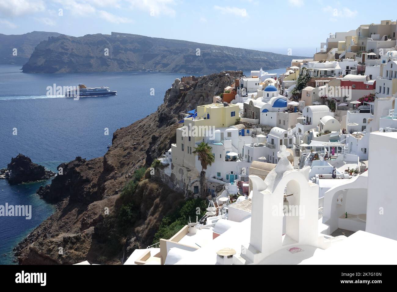 Â©PHOTOPQR/OUEST FRANCE/Franck Dubray ; Santorin ; 16/08/2021 ; Tourisme les îles des Cyclades en GRECE la ville d'Oia sur l'ile de Santorin (photo Franck Dubray) - Cyclades 2021 Banque D'Images