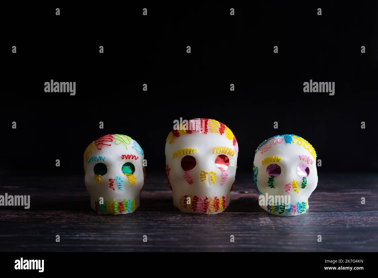 Crâne de sucre mexicain traditionnel pour le jour des morts au Mexique Banque D'Images