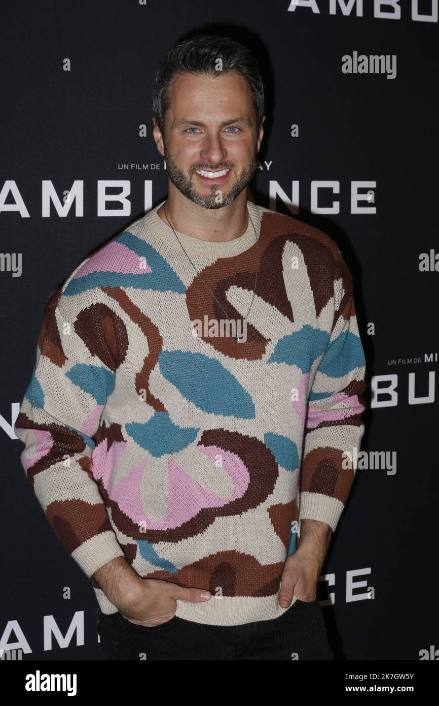 ©Sébastien Muylaert/MAXPPP - Paris 20/03/2022 Christian Millette participe à la première 'Ambulance' de l'UGC Normandie à Paris, France. 20.03.2022 Banque D'Images
