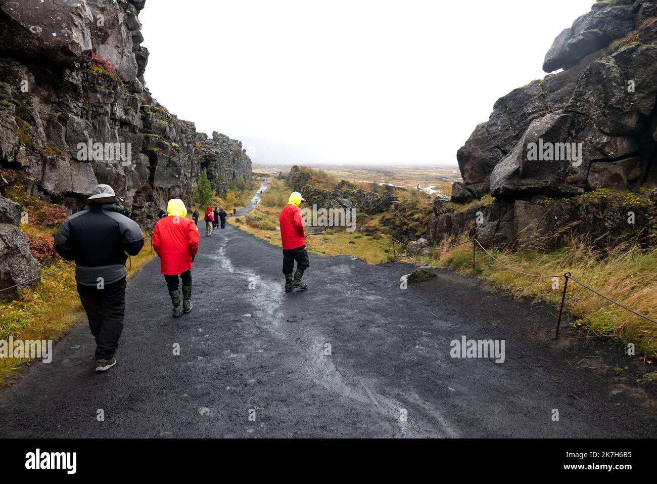 Le Parc National de Thingvellir, Islande. Banque D'Images