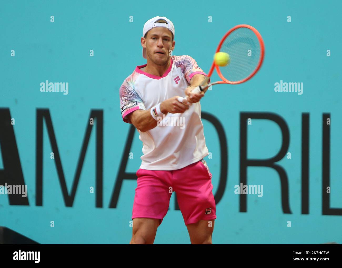 ©Laurent Lairys/MAXPPP - Diego Schwartzman d'Argentine pendant le tournoi de tennis Mutua Madrid ouvert 2022 sur 4 mai 2022 au stade Caja Magica à Madrid, Espagne - photo Laurent Lairys / Banque D'Images