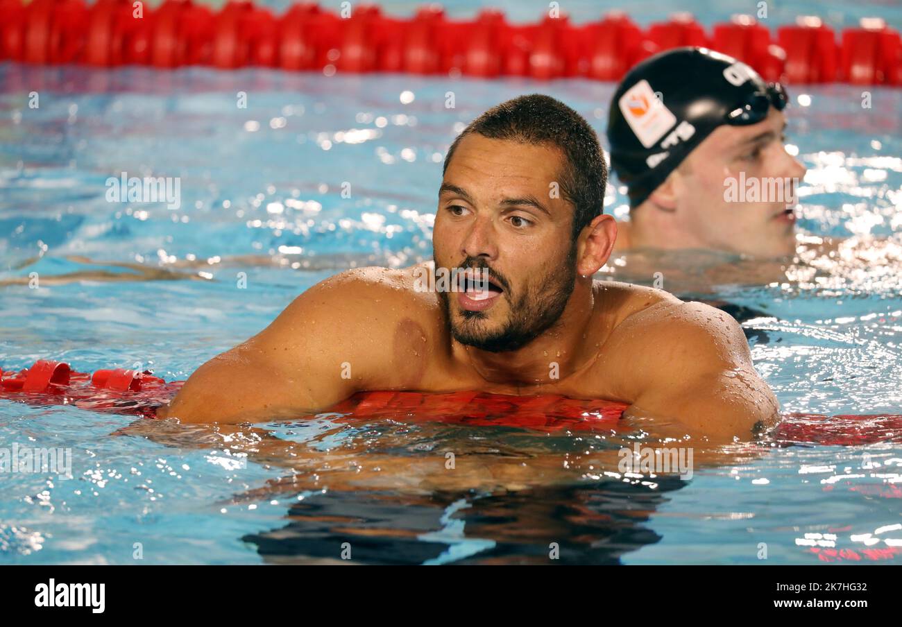 ©PHOTOPQR/NICE MATIN/Jean François Ottonello ; Monaco ; 21/05/2022 ; Mare Nostrum 2022 - Meeting international de natation édition 39eme - piscine du stade Louis II - 50m nage libre - Florent Manaudou - Monaco, mai 21st 2022. Mare Nostrum, réunion internationale de natation Banque D'Images