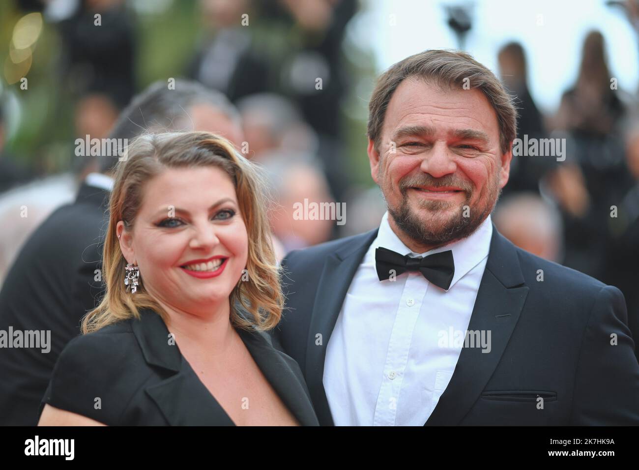 ©franck castel/MAXPPP - 20220005 Fête des célébrités 2 le Festival annuel du film de Cannes 75th. Sophie Guillemin et Thierry Godard CANNES, FRANCE - MAI 18 Banque D'Images