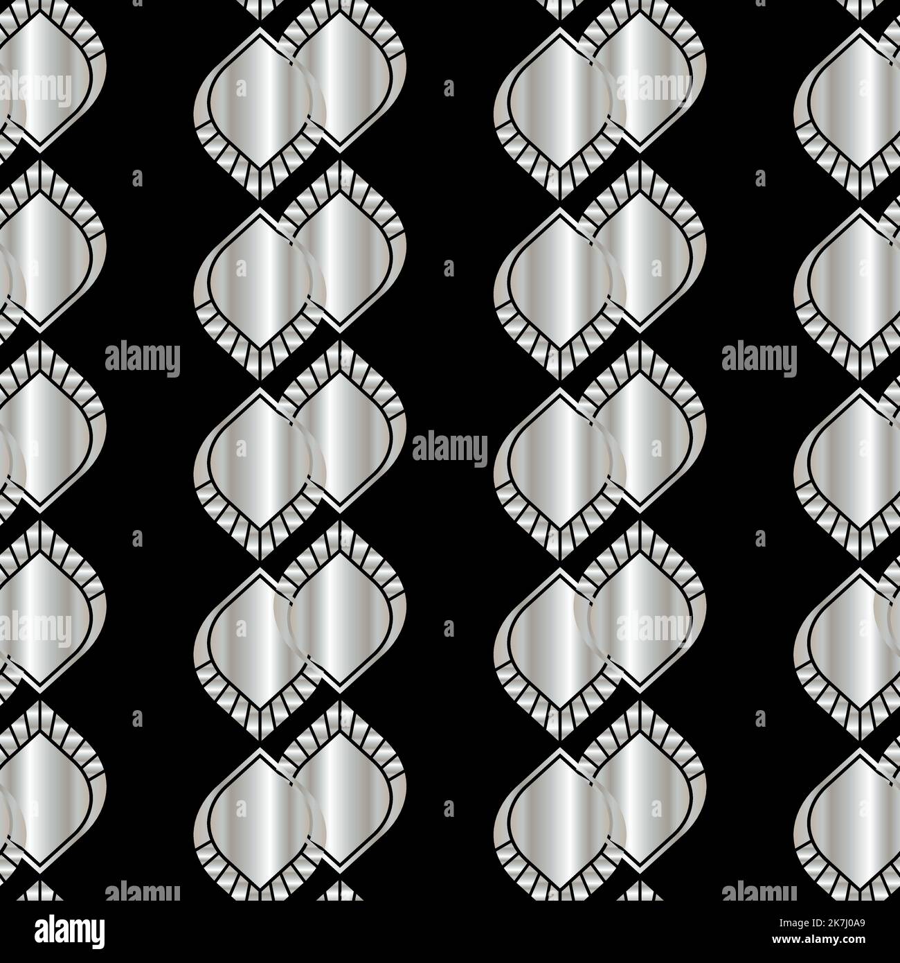 Motif Art déco noir argenté Illustration de Vecteur