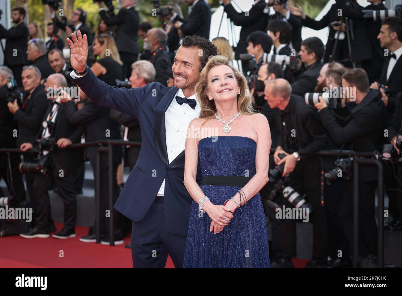 ©PHOTOPQR/LE PARISIEN/Fred Dugit ; Cannes ; 28/05/2022 ; Cuture / Cinéma Palais des festivals à Cannes (06), le 28 mai 2022 Palmares du 75E fesitival du film international de Cannes William Abadie et Caroline Scheufele photo LP / Fred Dugit Banque D'Images