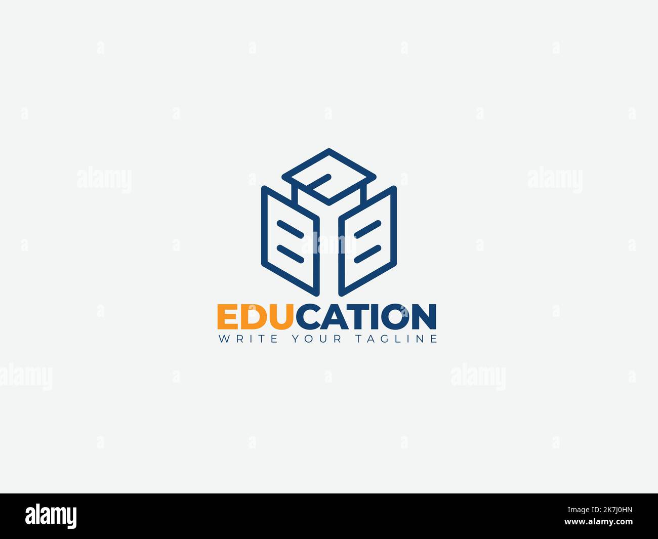 Concept de logo Education pour le symbole d'icône de livre et de chapeau Illustration de Vecteur