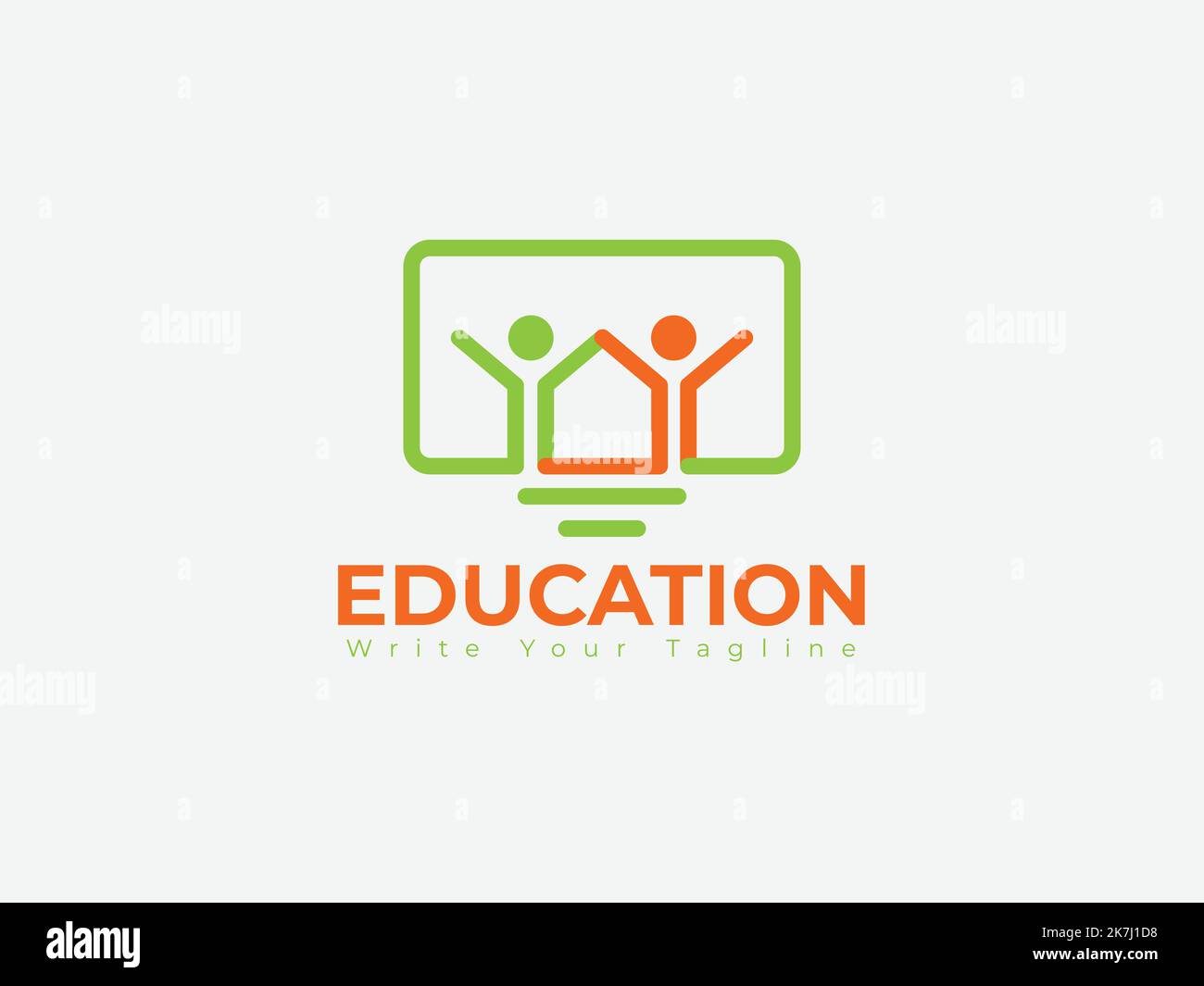 Logo Happy Education avec affichage numérique et concepts humains Illustration de Vecteur