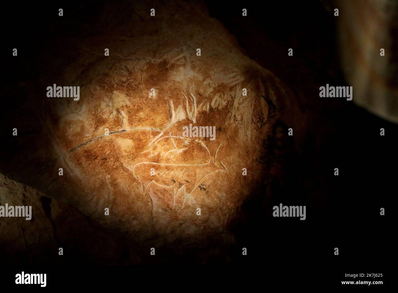 ©PHOTOPQR/LA PROVENCE/VALÉRIE VREL ; Marseille ; 04/06/2022 ; ouverture officielle de Cosquer Méditerranée, en ce 4/06/2022, le public est au rendez-vous pour la visite de la couverture de la Grotte COSQUER, grotte date d'environnement 30000 ans pour la première place, Henri 1985. Une grotte où l'art pariétal est supérieur : chevaux, pinguouins, tigres... Ici les premiers visiteurs, ravis de leur expérience. - Marseille, France, juin 4th 2022 Cosquer Méditerranée est la réplique de la Grotte Cosquer, une grotte préhistorique située dans les ruisseaux de Mar Banque D'Images