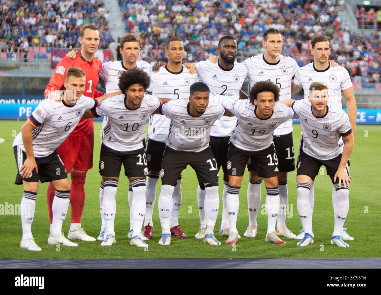 ©Laurent Lairys/MAXPPP - équipe Allemagne pendant la Ligue des Nations de l'UEFA, Ligue A - Groupe A3, match de football entre l'Italie et l'Allemagne sur 4 juin 2022 au stade Renato-Dall'Ara de Bologne, Italie - photo Laurent Lairys / MAXPPP Banque D'Images