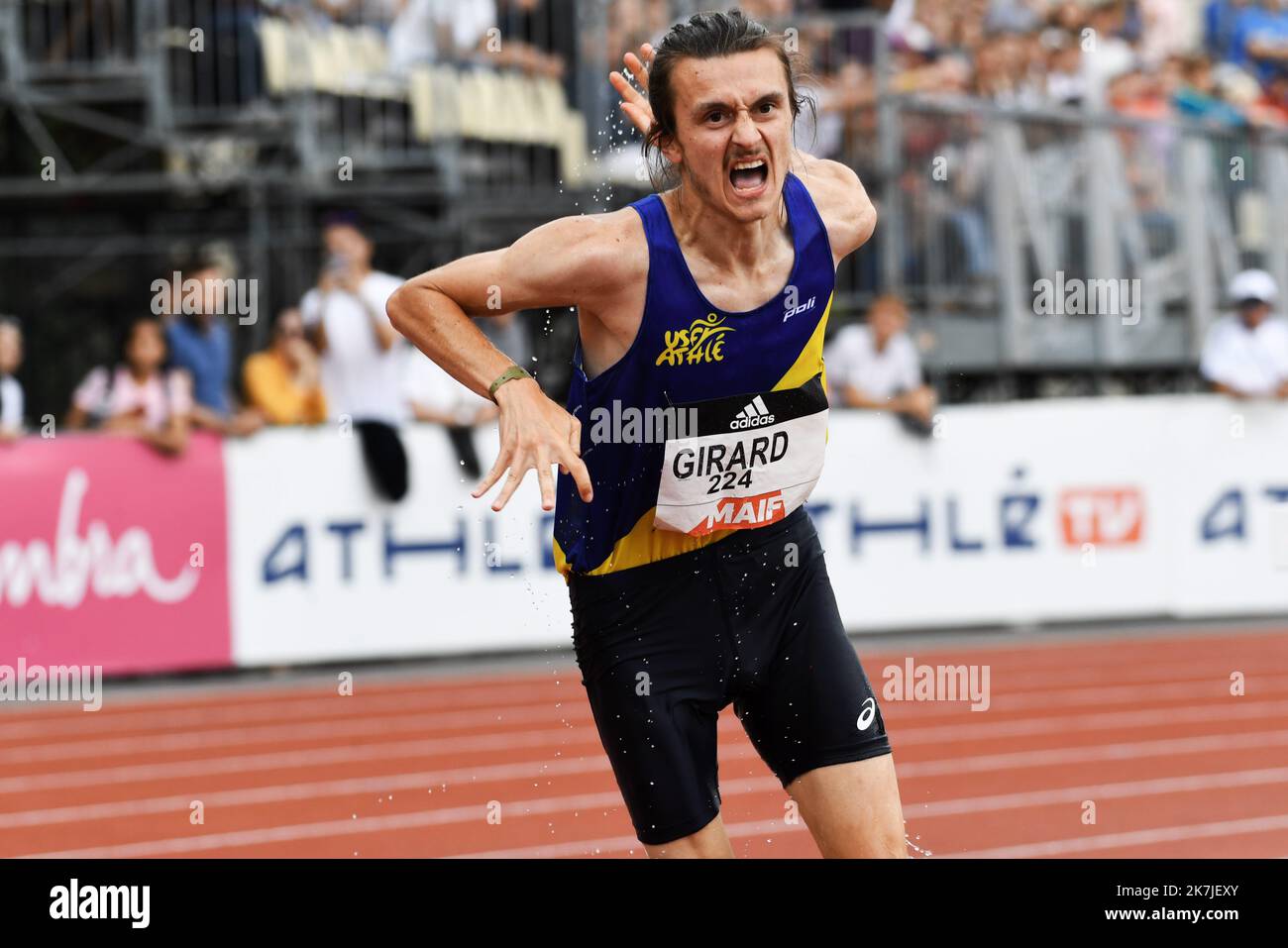 ©PHOTOPQR/Ouest FRANCE/Martin ROCHE / Ouest-FRANCE ; Caen ; 26/06/2022 ; ce manche 26 juin 2022 , le championnat de France élite d'athlétisme à CAEN le 3000 steeple photographe : Martin ROCHE - le Championnat d'athlétisme élite français de CAEN Banque D'Images