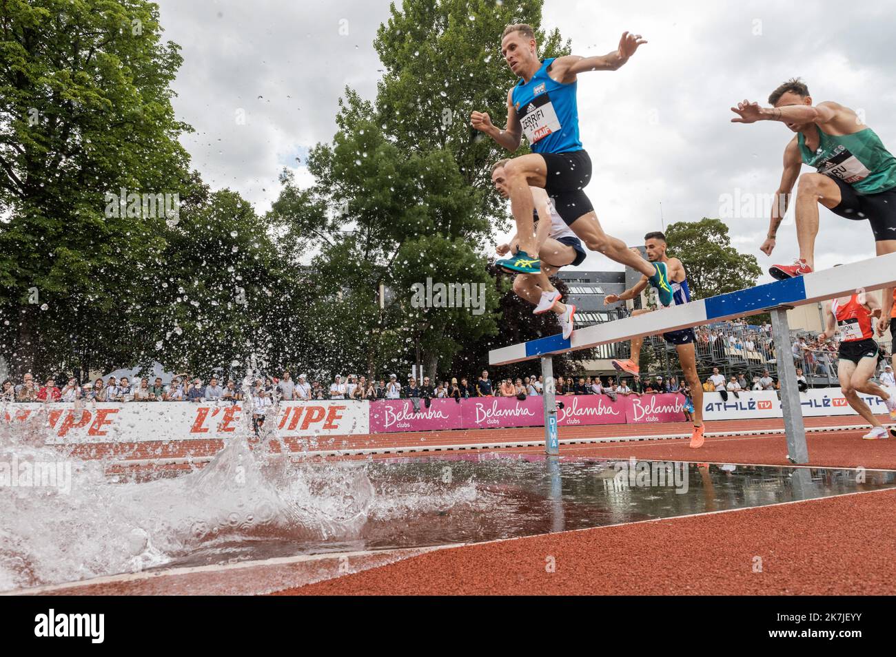 ©PHOTOPQR/Ouest FRANCE/Martin ROCHE / Ouest-FRANCE ; Caen ; 26/06/2022 ; ce manche 26 juin 2022 , le Championnat de France élite d'athlétisme à CAEN 3000 steeple photographe : Martin ROCHE - le Championnat d'athlétisme élite français de CAEN Banque D'Images