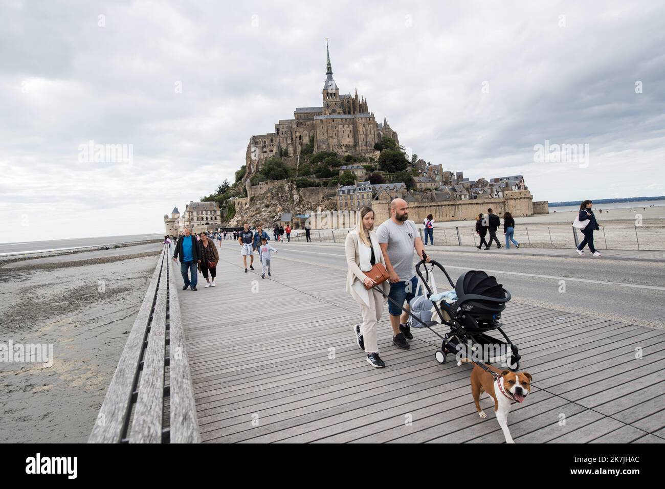 Tourisme au Mont Saint Michel Banque D'Images