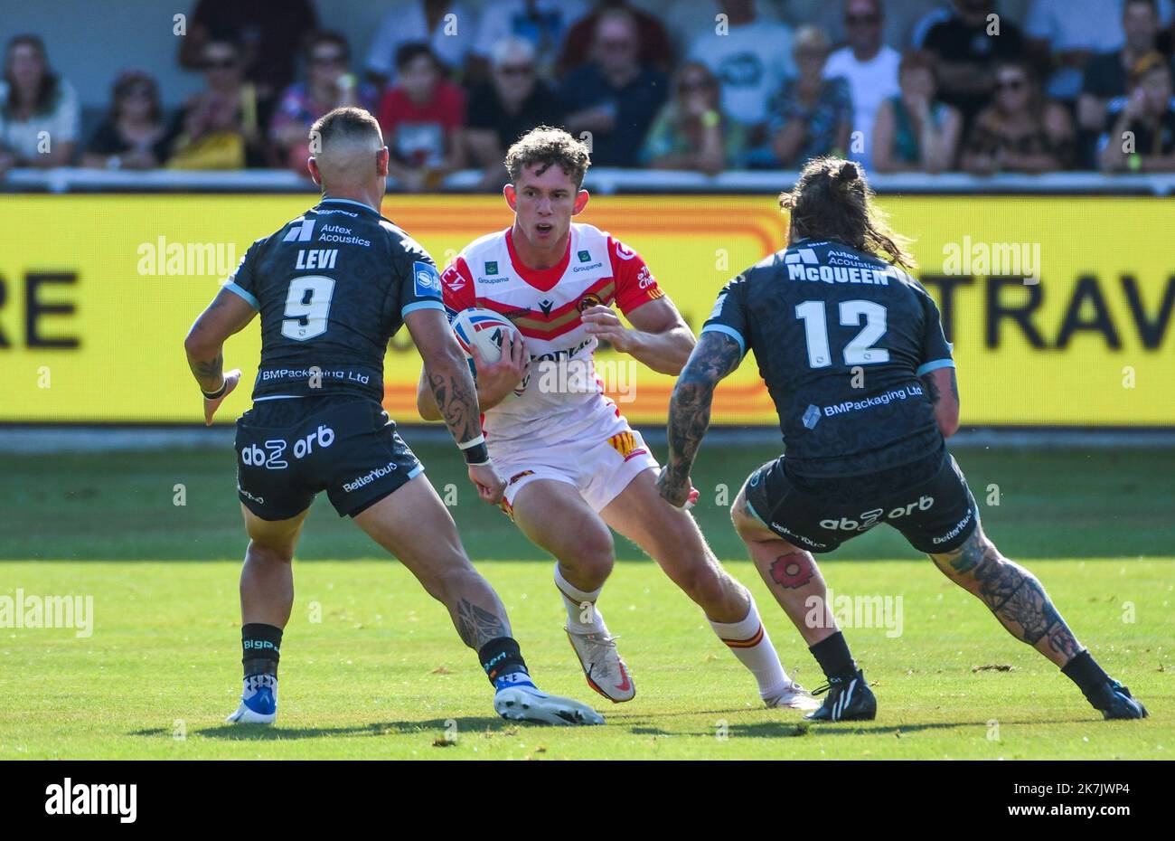 Â©PHOTOPQR/L'INDÉPENDANT/CLEMTZ MICHEL ; PERPIGNAN ; 24/07/2022 ; SPORT / RUGBY A XIII / RFL SUPERLEAGUE / CATALANES DRAGONS VS HUDDERSFIELD GÉANTS / STADE GILBERT BRUTUS DE PERPIGNAN / MATTHIEU LAGUERRE Banque D'Images