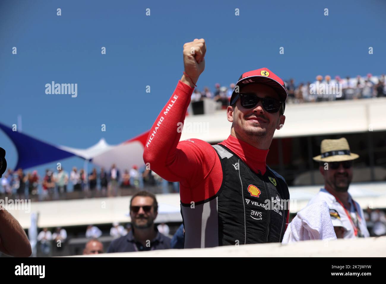 ©PHOTOPQR/LA PROVENCE/David Rossi ; Castellet ; 24/07/2022 ; Formule 1 grand prix de France le Castellet F1 circuit Paul Ricard Charles Leclerc - Formule 1 Grand prix du Castelet 24 juillet 2022 Banque D'Images