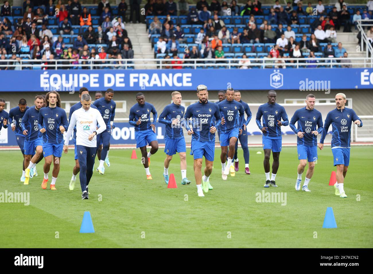 Photo : Entraînement de l'équipe de France de football, à l'avant