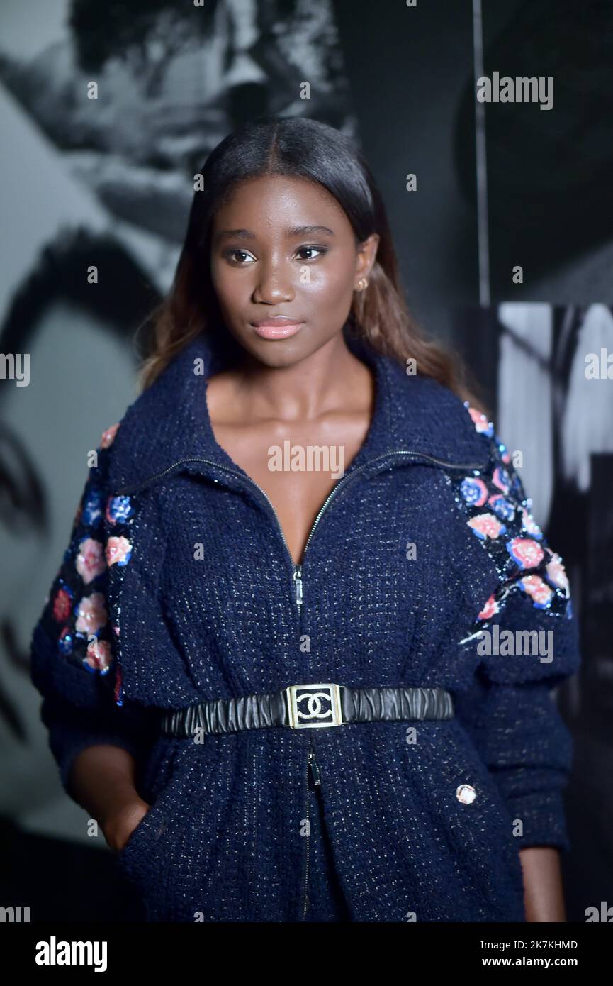 ©FRANCK CASTEL/MAXPPP - 20140004 Karidja Touré, Chanel Runway Printemps été 2023 Paris Fashion week Banque D'Images