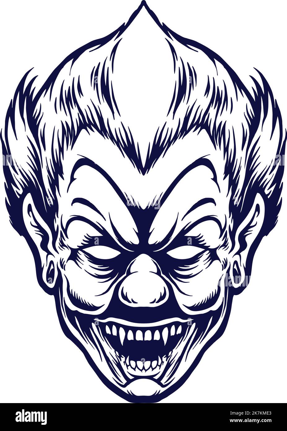 Joker Clown Silhouette Vector illustrations pour votre travail logo, t-shirt de marchandise de mascotte, autocollants et dessins d'étiquettes, affiche, cartes de vœux Illustration de Vecteur