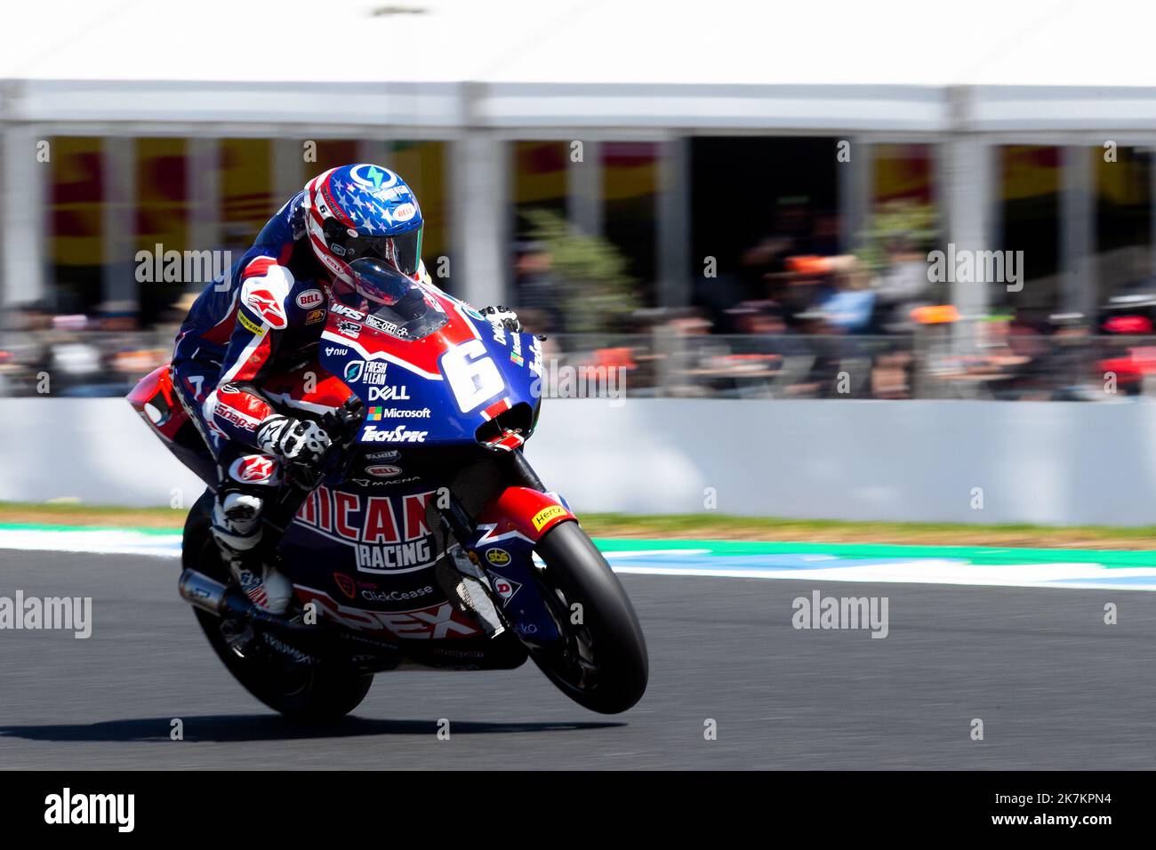 Phillip Island, Australie, 16 octobre 2022. Cameron Beaubier des États-Unis sur le circuit de course américain Kalex lors de la course de Moto2 au MotoGP australien 2022 au circuit de Phillip Island sur 16 octobre 2022 à Phillip Island, en Australie. Crédit : Dave Helison/Speed Media/Alamy Live News Banque D'Images