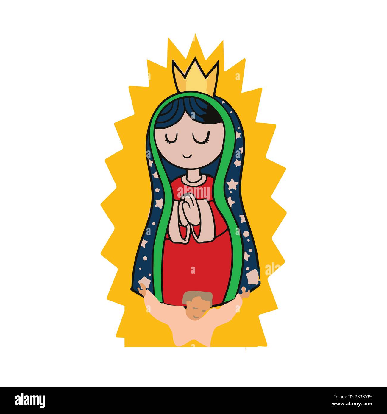 Illustration du vecteur Virgen de Guadalupe. Illustration de Vecteur