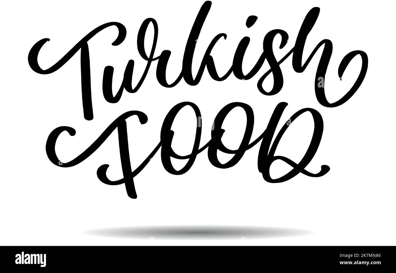 Lettre de nourriture turque. Elément de conception. Design traditionnel. Illustration du lettrage vectoriel. Repas sain. Illustration de Vecteur