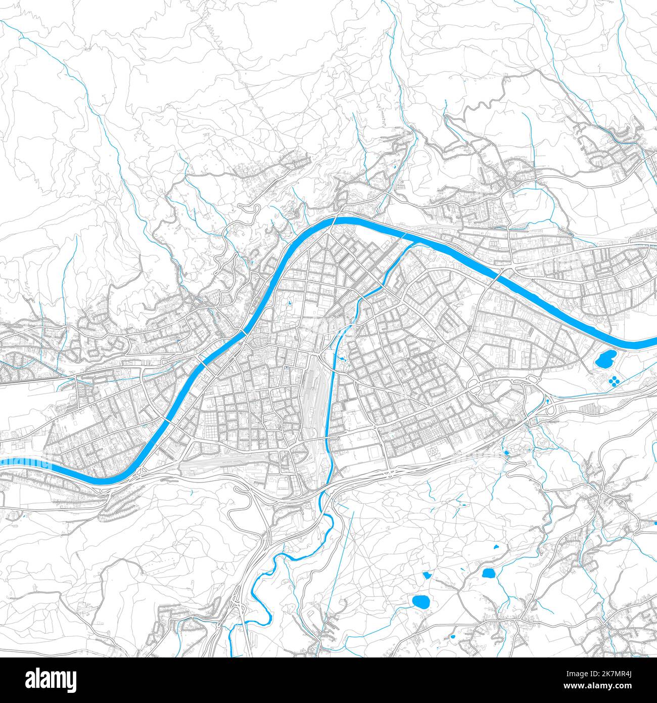 Innsbruck, Autriche carte vectorielle haute résolution Illustration de Vecteur