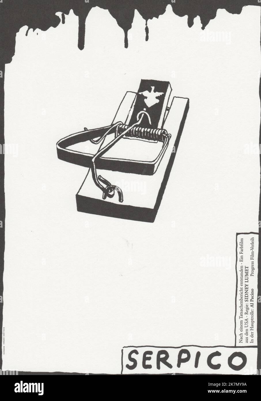 AFFICHE ALLEMANDE SERPICO AL PACINO EST Banque D'Images