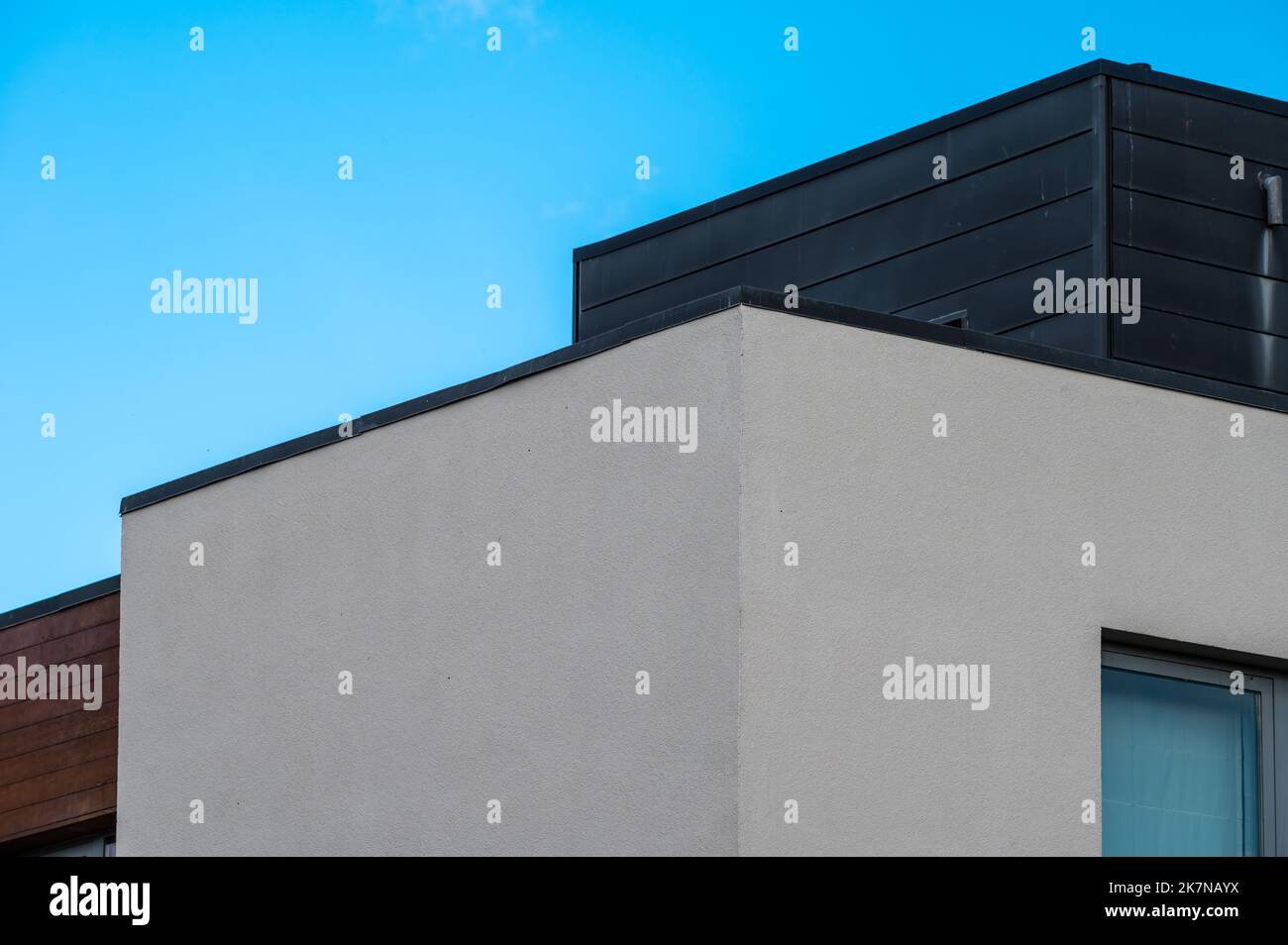 Molenbeek, région de Bruxelles-capitale, Belgique, 10 16 2022 - Résumé conception contemporaine d'un immeuble résidentiel Banque D'Images