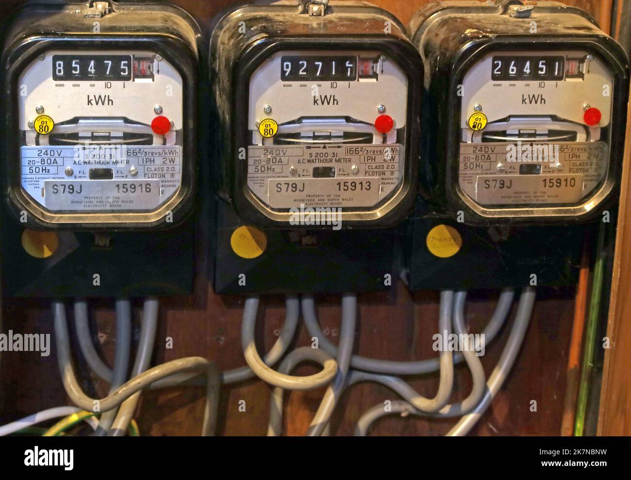 Les compteurs d'électricité britanniques enregistrent la consommation, à une époque d'inflation élevée et de pauvreté énergétique au Royaume-Uni Banque D'Images