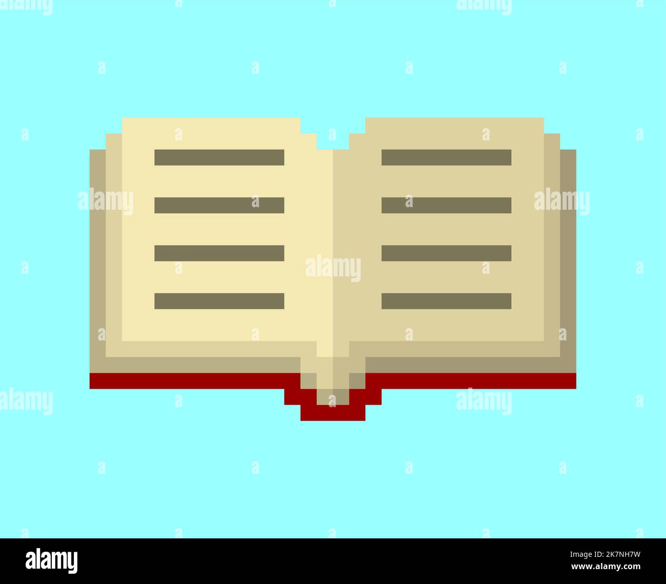 Livre ouvert Pixel Art. 8 bit symbole Livre. Illustration vectorielle ...