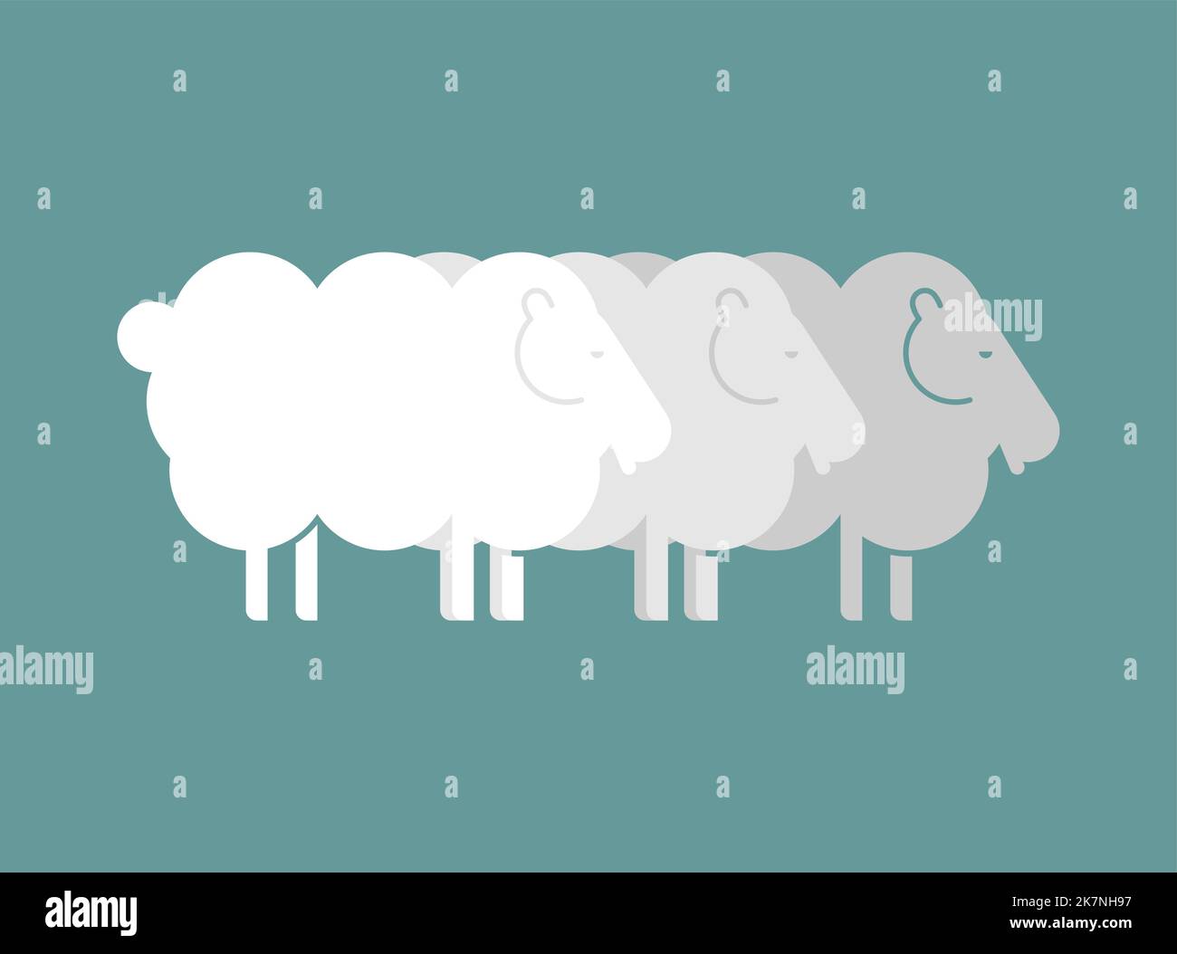 Mouton isolé. Panneau agneau. Illustration du vecteur de symbole Illustration de Vecteur