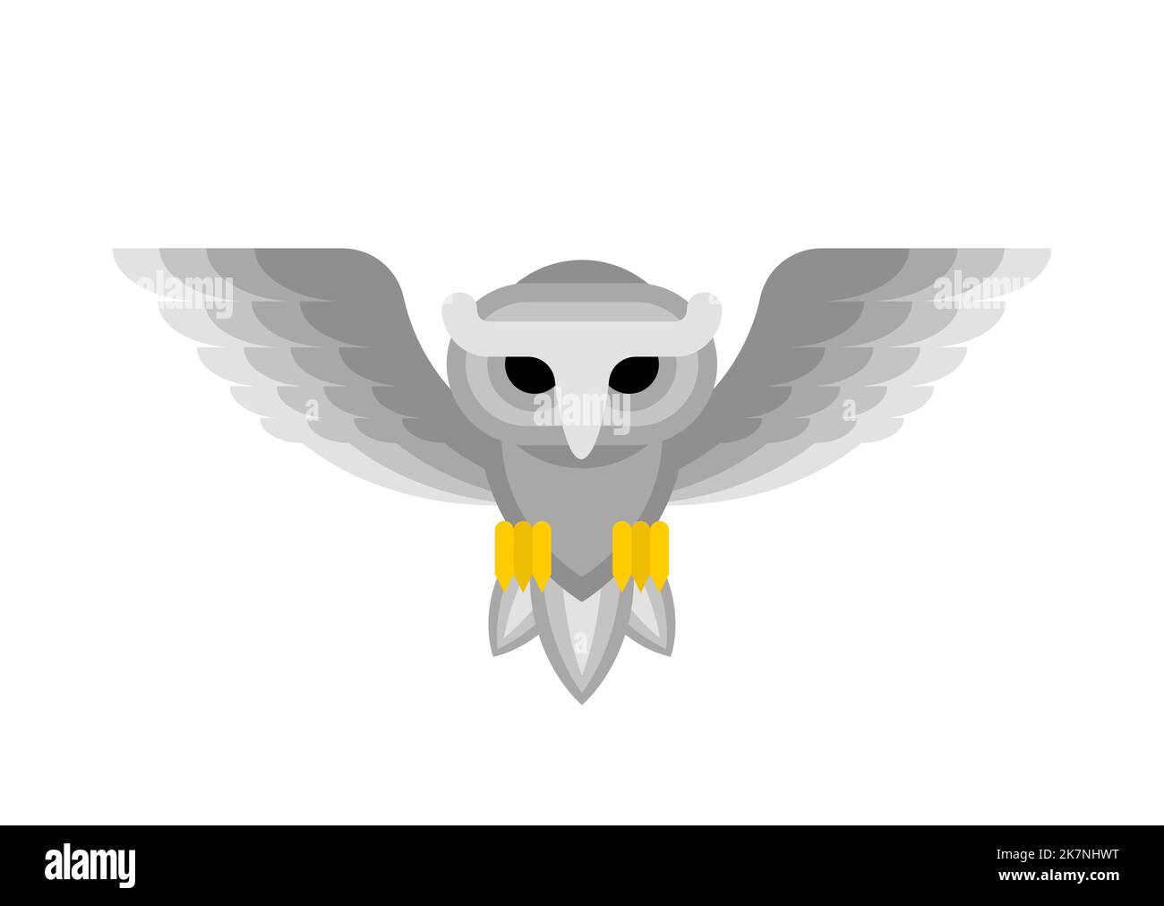 Hibou blanc isolé. illustration du vecteur eagle-Owl Illustration de Vecteur