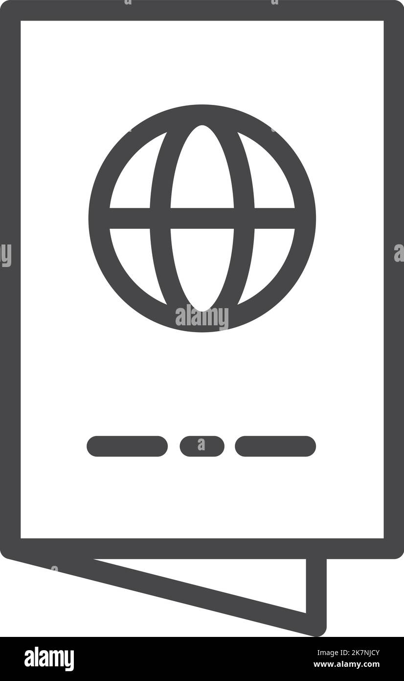 Icône de passeport. Symbole de ligne du document papier d'identité Illustration de Vecteur