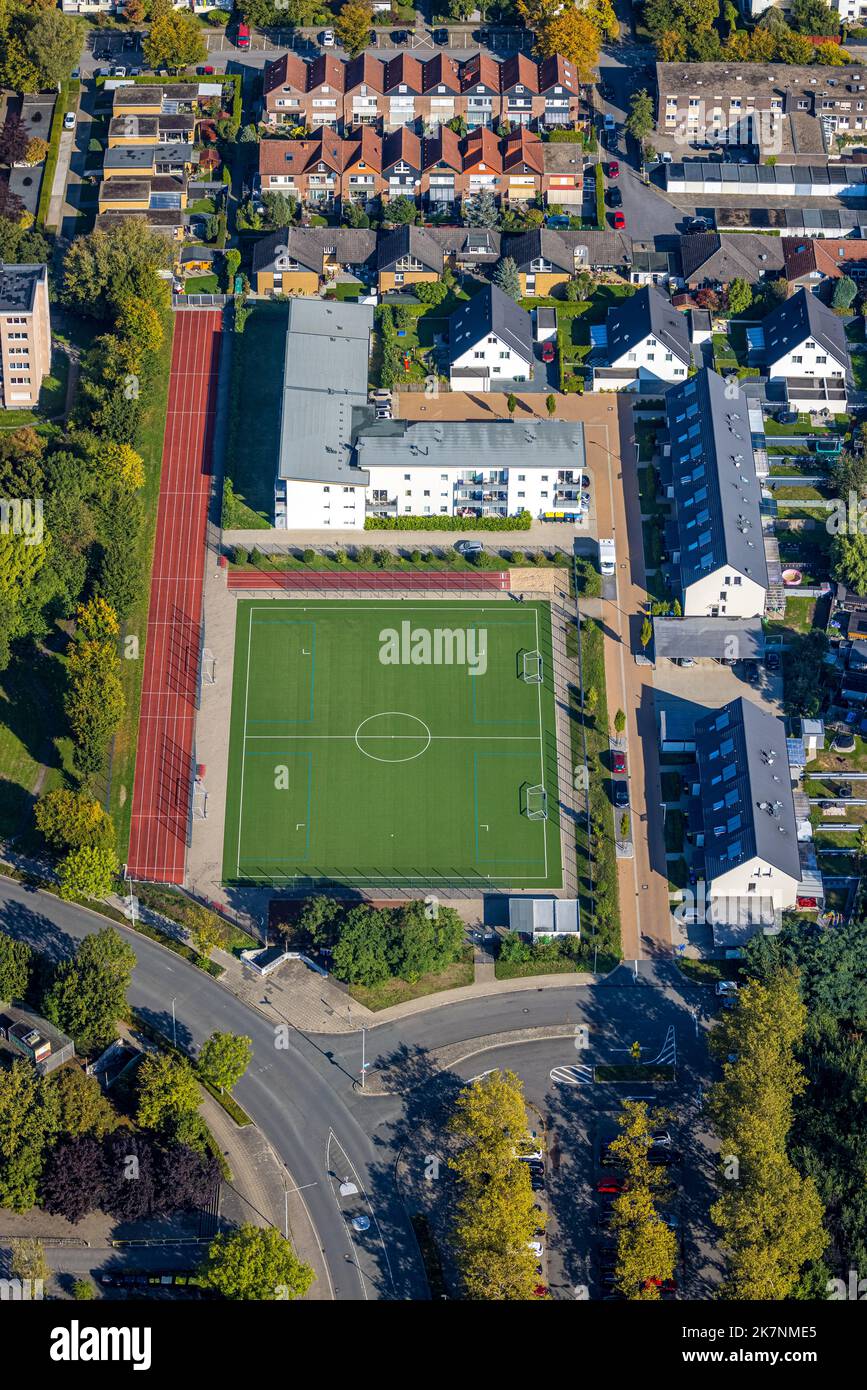 Vue aérienne, centre sportif Enkircher Weg, Königsborn, Unna, région de la Ruhr, Rhénanie-du-Nord-Westphalie, Allemagne, DE, Europe, terrain de football, photographie aérienne Banque D'Images