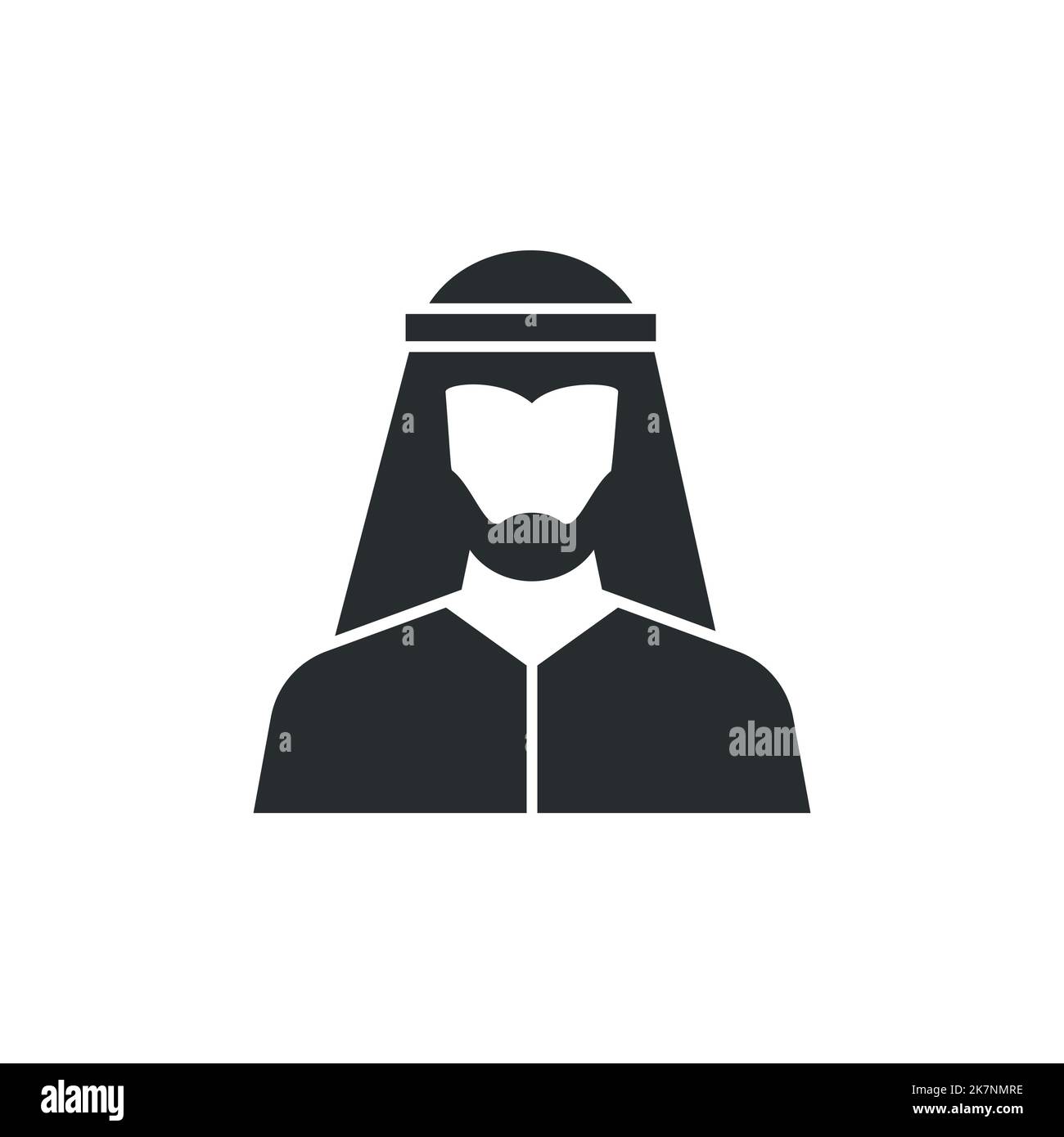 Symbole de vecteur homme arabe dans les vêtements traditionnels islamiques. Illustration vectorielle. Illustration de Vecteur
