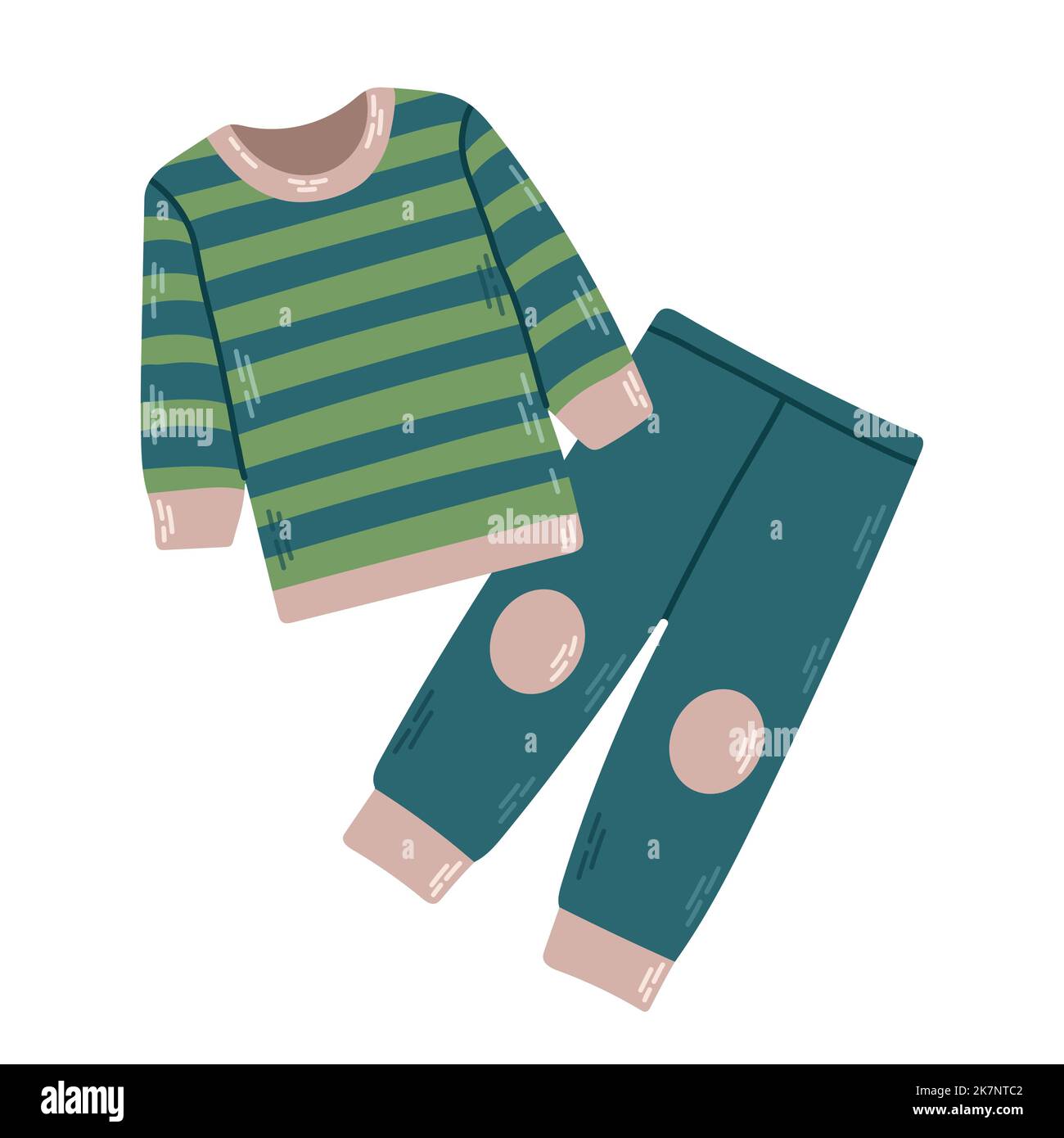 Vêtements de nuit pour garçons pyjama, chemise de nuit, dors-bien, eps vectoriels isolés 10 Illustration de Vecteur